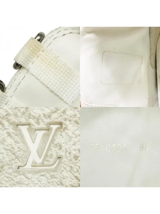 Louis Vuitton Damier Middle Cut Sneakers 9.5 White Black Leather